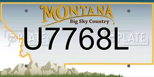 U7768L Montana License Plate