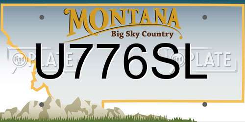 U776SL Montana License Plate