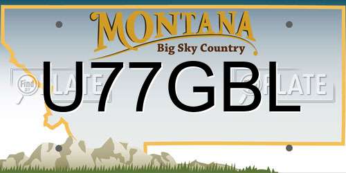 U77GBL Montana License Plate