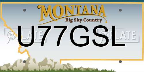 U77GSL Montana License Plate
