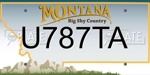 U787TA Montana License Plate