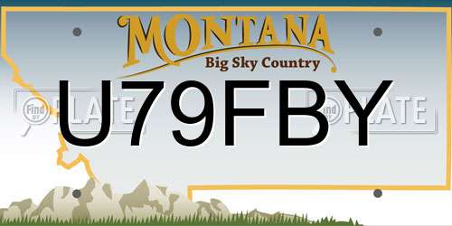 U79FBY Montana License Plate