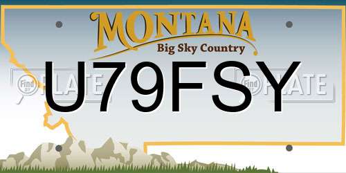 U79FSY Montana License Plate