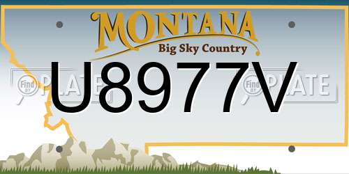 U8977V Montana License Plate