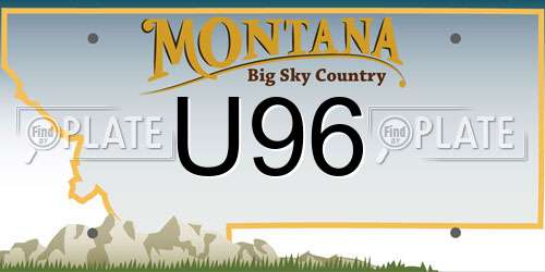 U96 Montana License Plate
