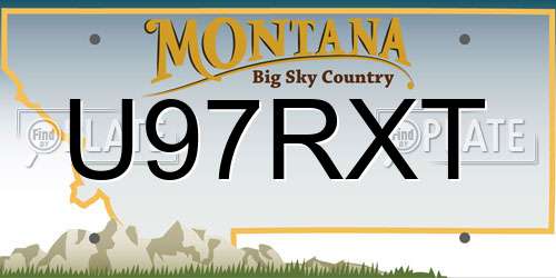 U97RXT Montana License Plate