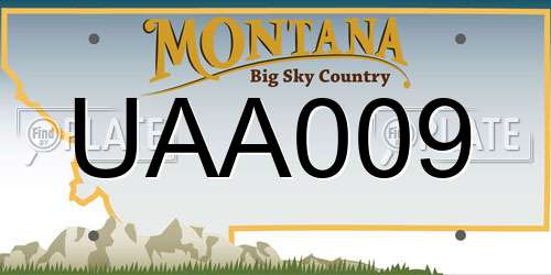 UAA009 Montana License Plate