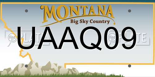 UAAQ09 Montana License Plate
