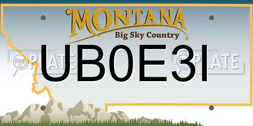 UB0E3I Montana License Plate