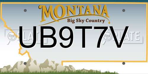 UB9T7V Montana License Plate