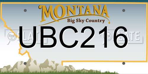 UBC216 Montana License Plate