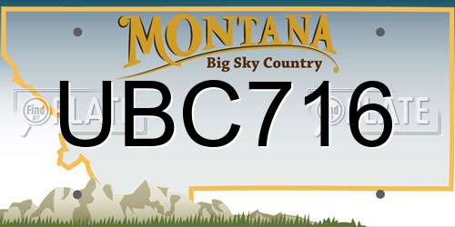 UBC716 Montana License Plate
