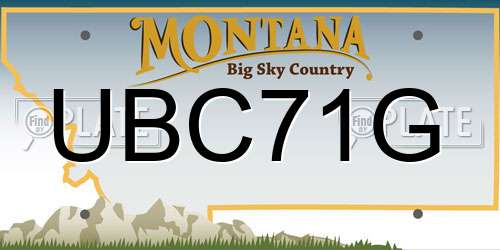 UBC71G Montana License Plate