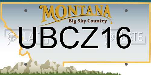 UBCZ16 Montana License Plate