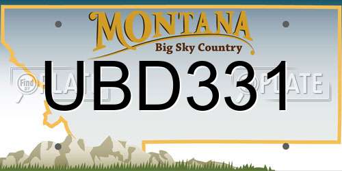 UBD331 Montana License Plate