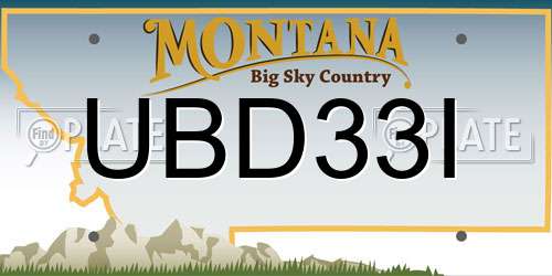 UBD33I Montana License Plate