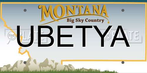 UBETYA Montana License Plate