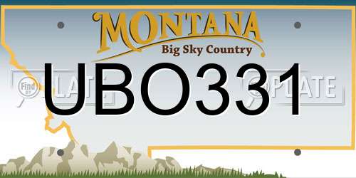 UBO331 Montana License Plate