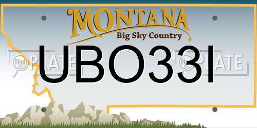 UBO33I Montana License Plate