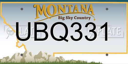 UBQ331 Montana License Plate