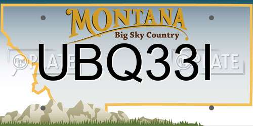 UBQ33I Montana License Plate