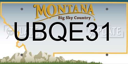 UBQE31 Montana License Plate