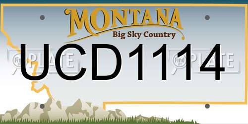 UCD1114 Montana License Plate