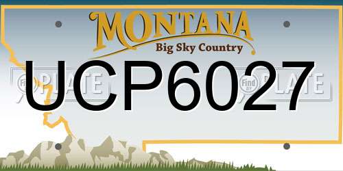 UCP6027 Montana License Plate