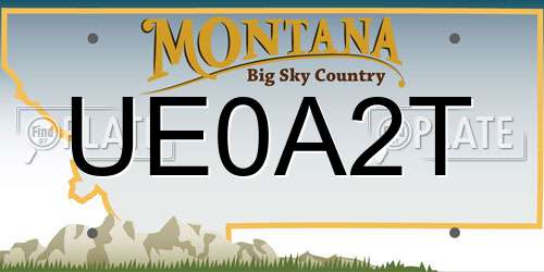 UE0A2T Montana License Plate