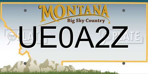 UE0A2Z Montana License Plate