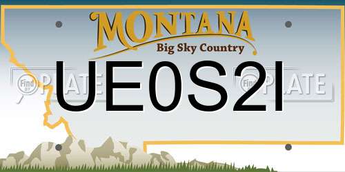 UE0S2I Montana License Plate