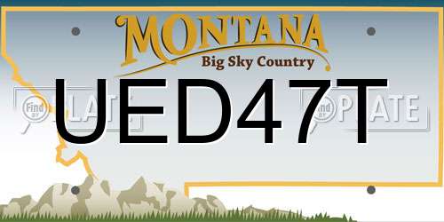 UED47T Montana License Plate