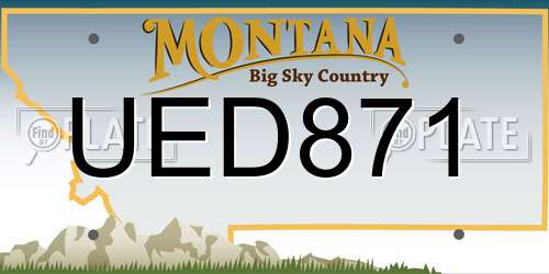 UED871 Montana License Plate
