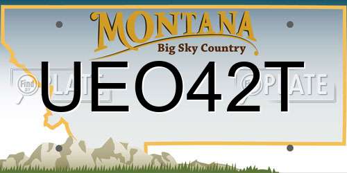 UEO42T Montana License Plate