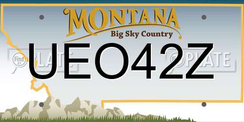 UEO42Z Montana License Plate