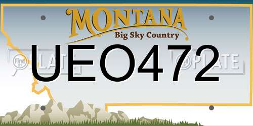 UEO472 Montana License Plate
