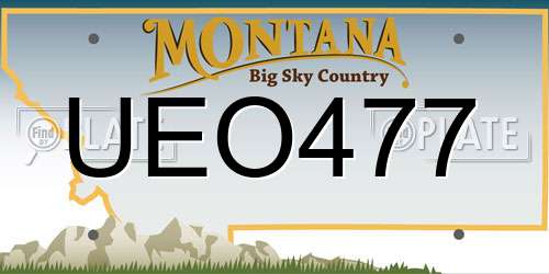 UEO477 Montana License Plate