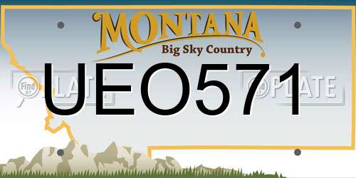 UEO571 Montana License Plate