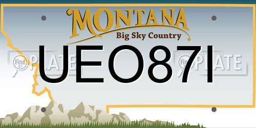 UEO87I Montana License Plate