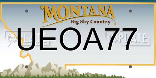 UEOA77 Montana License Plate