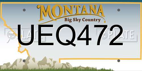 UEQ472 Montana License Plate