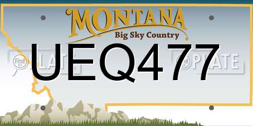 UEQ477 Montana License Plate