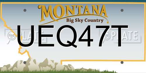 UEQ47T Montana License Plate
