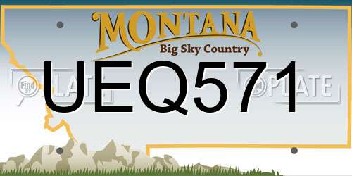 UEQ571 Montana License Plate