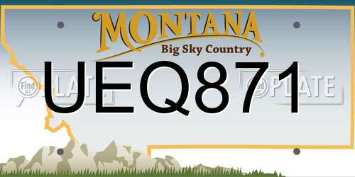 UEQ871 Montana License Plate