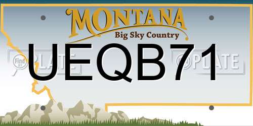 UEQB71 Montana License Plate