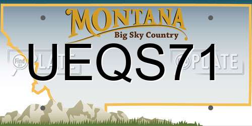 UEQS71 Montana License Plate