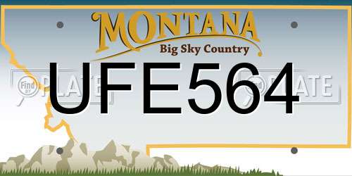 UFE564 Montana License Plate