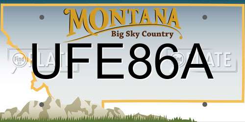 UFE86A Montana License Plate
