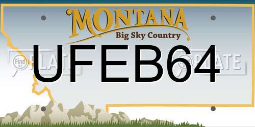 UFEB64 Montana License Plate